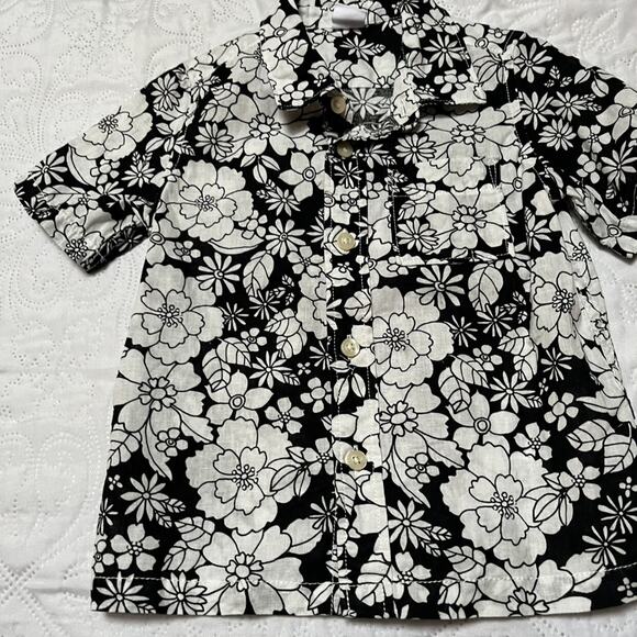 Gap Linen Blend Hawaiian Floral Button Up Size 3 - Picture 5 of 6